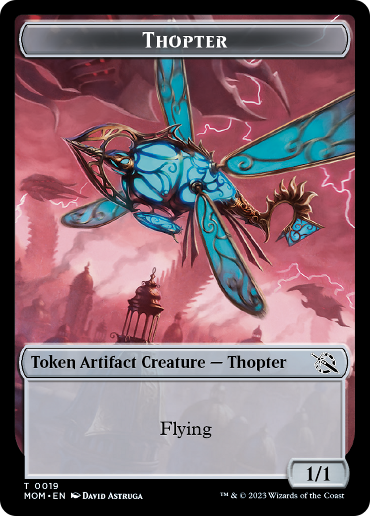Thopter // Beast Double-Sided Token [March of the Machine Commander Tokens] | Black Swamp Games