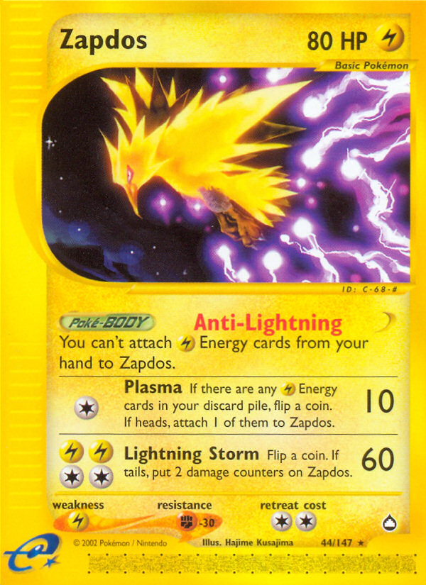 Zapdos (44/147) [Aquapolis] | Black Swamp Games