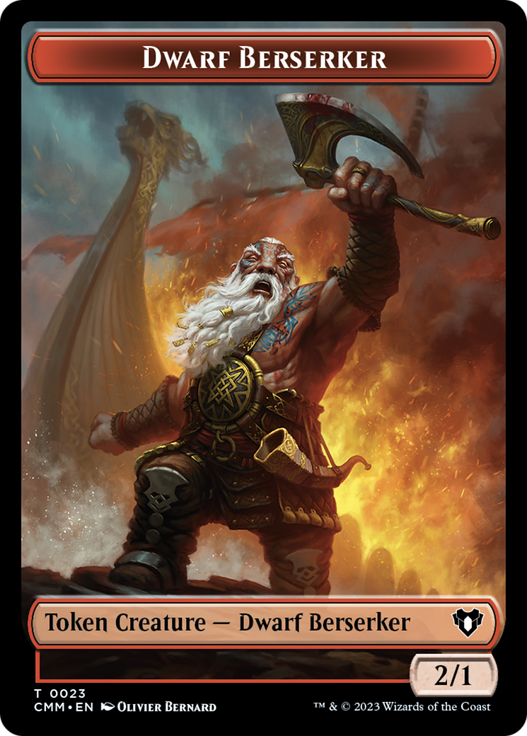 Elemental (0024) // Dwarf Berserker Double-Sided Token [Commander Masters Tokens] | Black Swamp Games