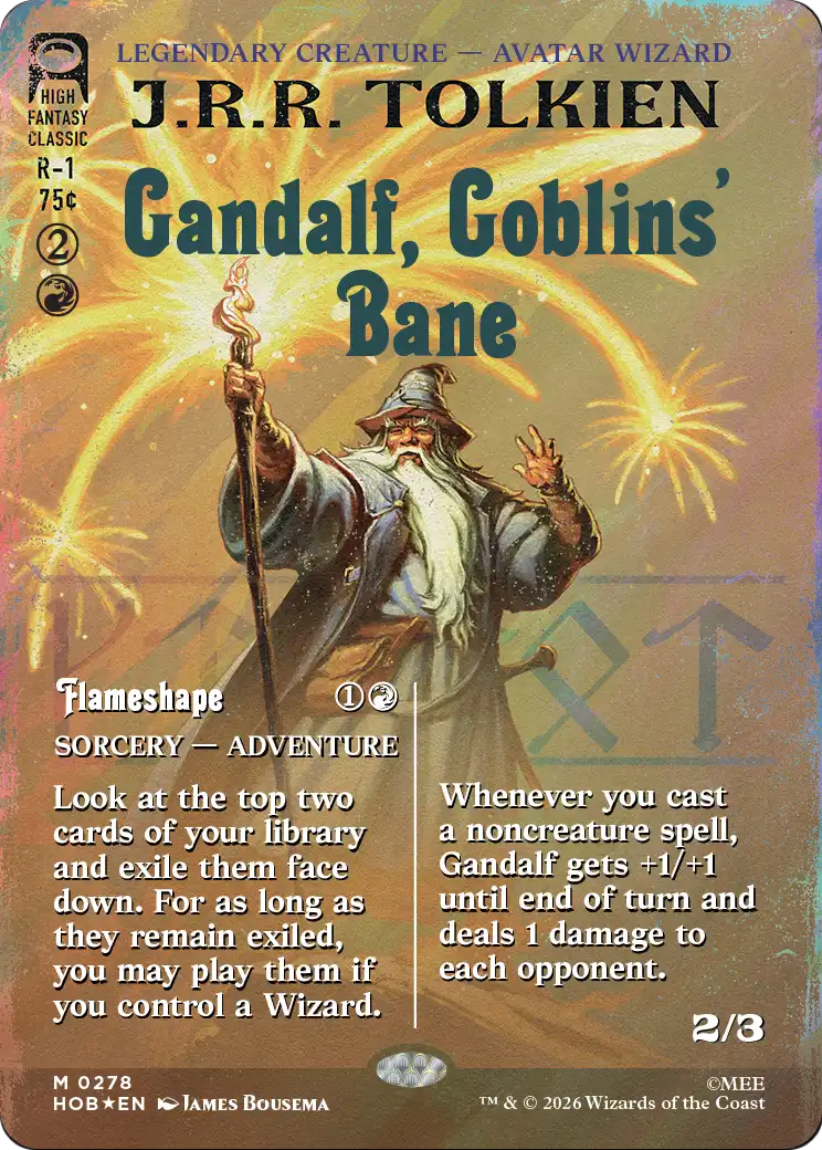 Gandalf, Goblins' Bane (Borderless) (Surge Foil) [The Hobbit] | Black Swamp Games