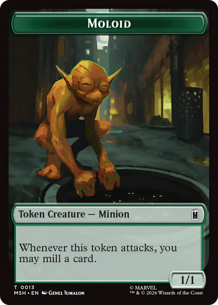Wall // Moloid Double-Sided Token [Marvel Super Heroes Tokens] | Black Swamp Games