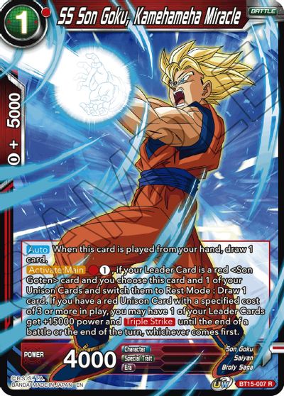 SS Son Goku, Kamehameha Miracle (BT15-007) [Saiyan Showdown] | Black Swamp Games