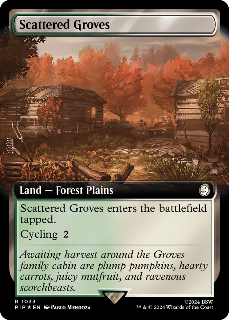 Scattered Groves (Extended Art) (Surge Foil) [Fallout] | Black Swamp Games