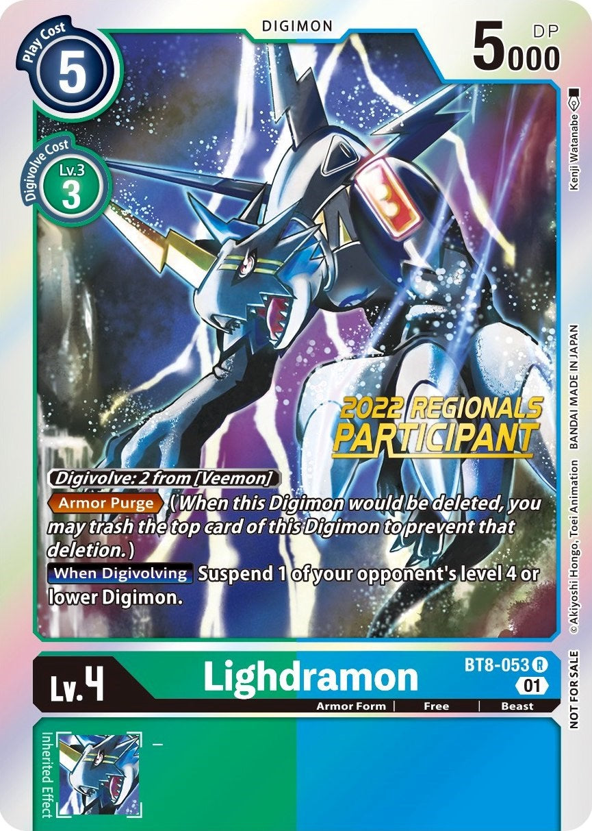 Lighdramon [BT8-053] (2022 Championship Offline Regional) (Online Participant) [New Awakening Promos] | Black Swamp Games