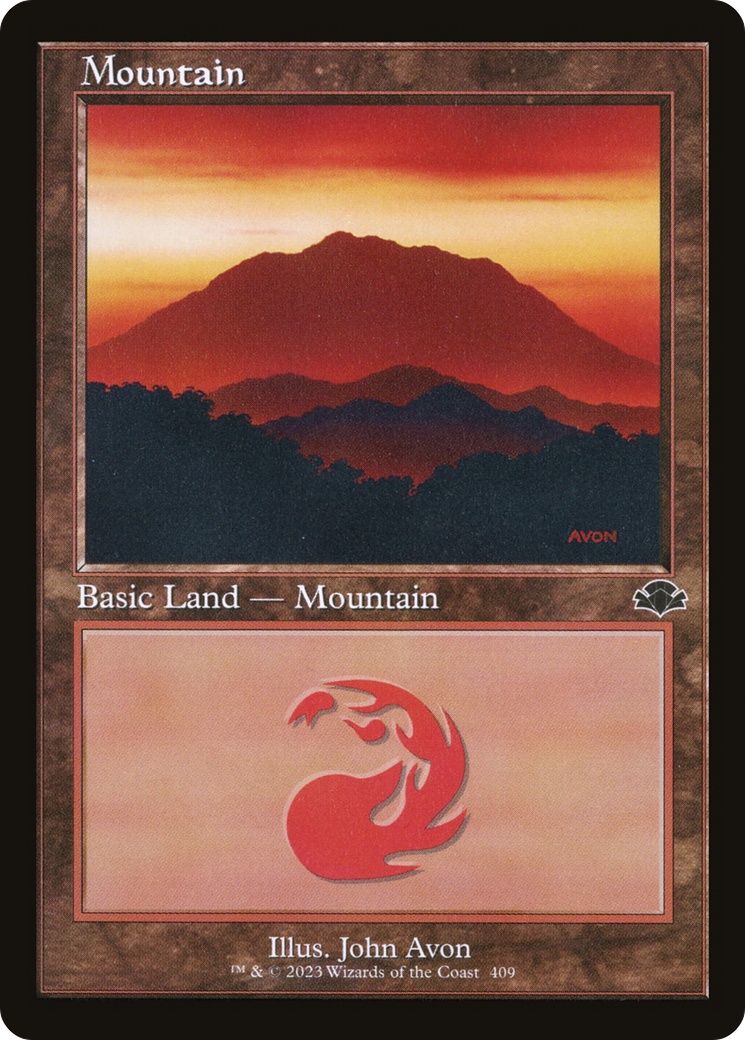 Mountain (409) (Retro) [Dominaria Remastered] | Black Swamp Games