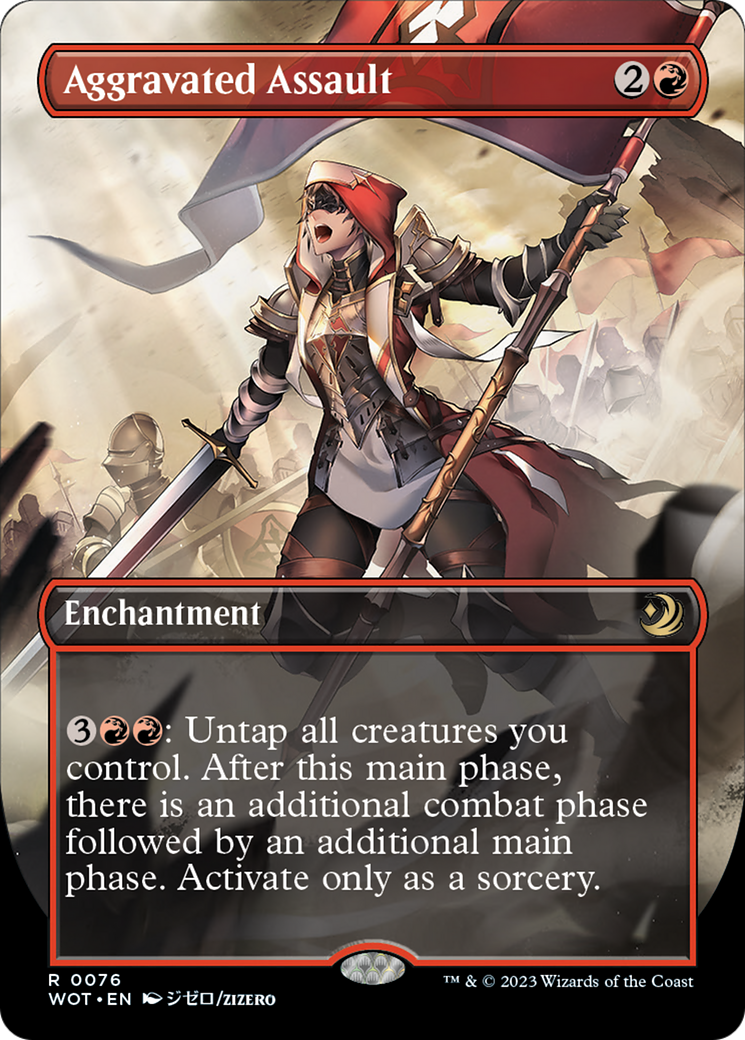 Aggravated Assault (Anime Borderless) [Wilds of Eldraine: Enchanting Tales] | Black Swamp Games