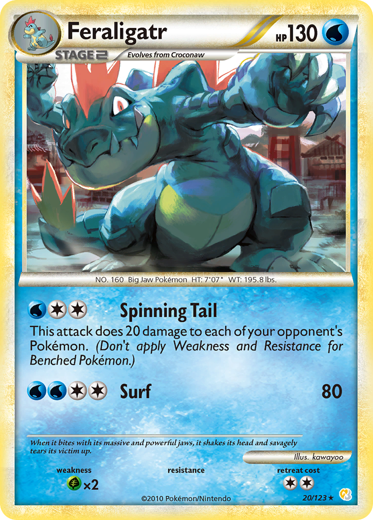 Feraligatr (20/123) [HeartGold & SoulSilver: Base Set] | Black Swamp Games
