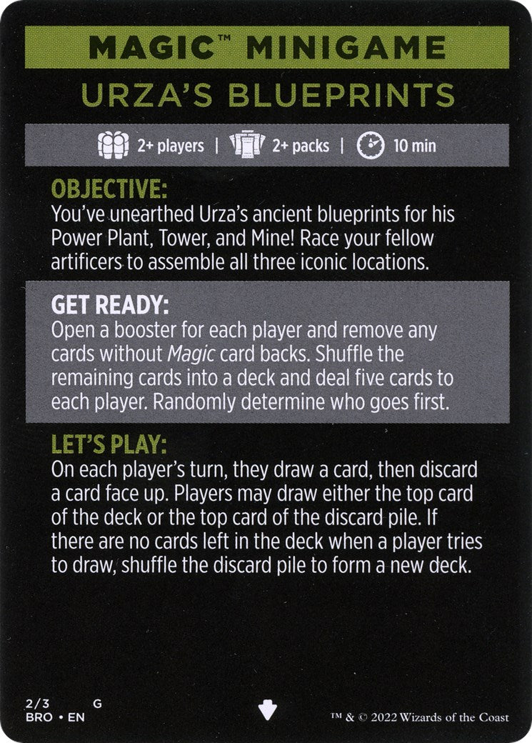 Urza's Blueprints (Magic Minigame) [The Brothers' War Minigame] | Black Swamp Games