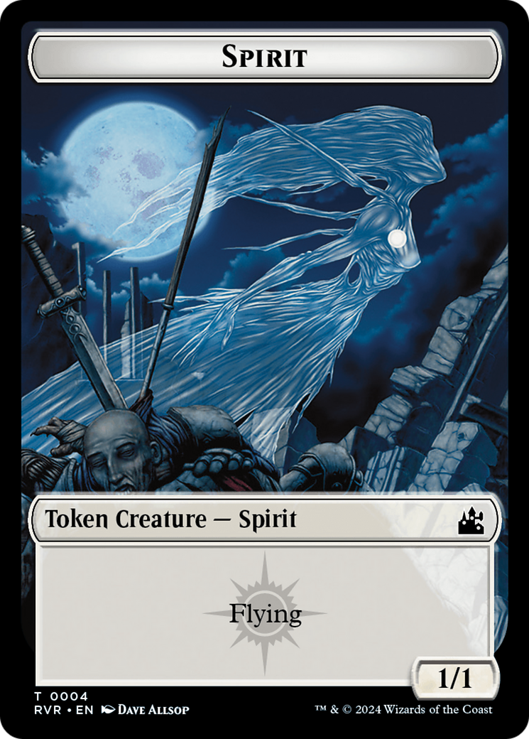 Elf Knight // Spirit (0004) Double-Sided Token [Ravnica Remastered Tokens] | Black Swamp Games