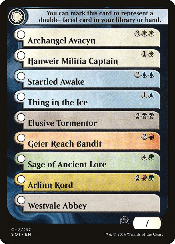 Shadows Over Innistrad Checklist 2 [Shadows over Innistrad Tokens] | Black Swamp Games