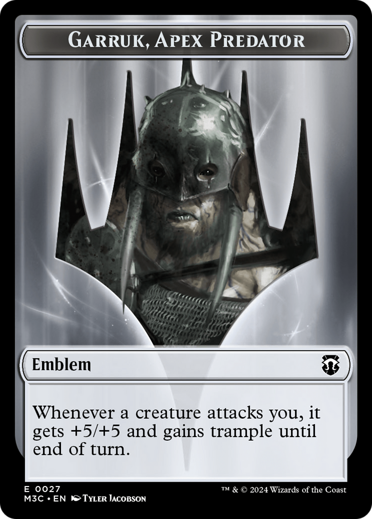 Garruk, Apex Predator Emblem // Saproling Double-Sided Token [Modern Horizons 3 Commander Tokens] | Black Swamp Games