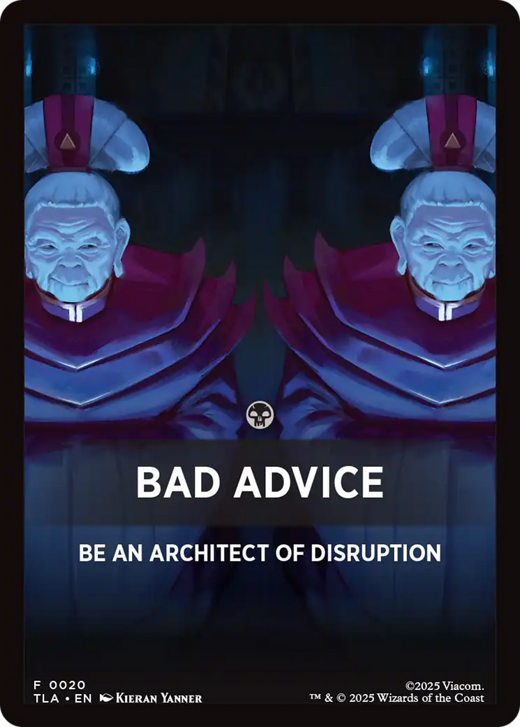 Bad Advice Theme Card [Avatar: The Last Airbender Tokens] | Black Swamp Games