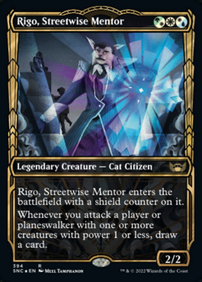 Rigo, Streetwise Mentor (Showcase Golden Age Gilded Foil) [Streets of New Capenna] | Black Swamp Games