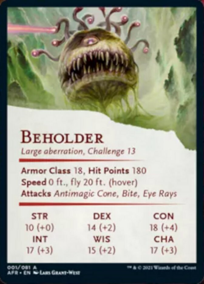 Beholder Art Card [Dungeons & Dragons: Adventures in the Forgotten Realms Art Series] | Black Swamp Games