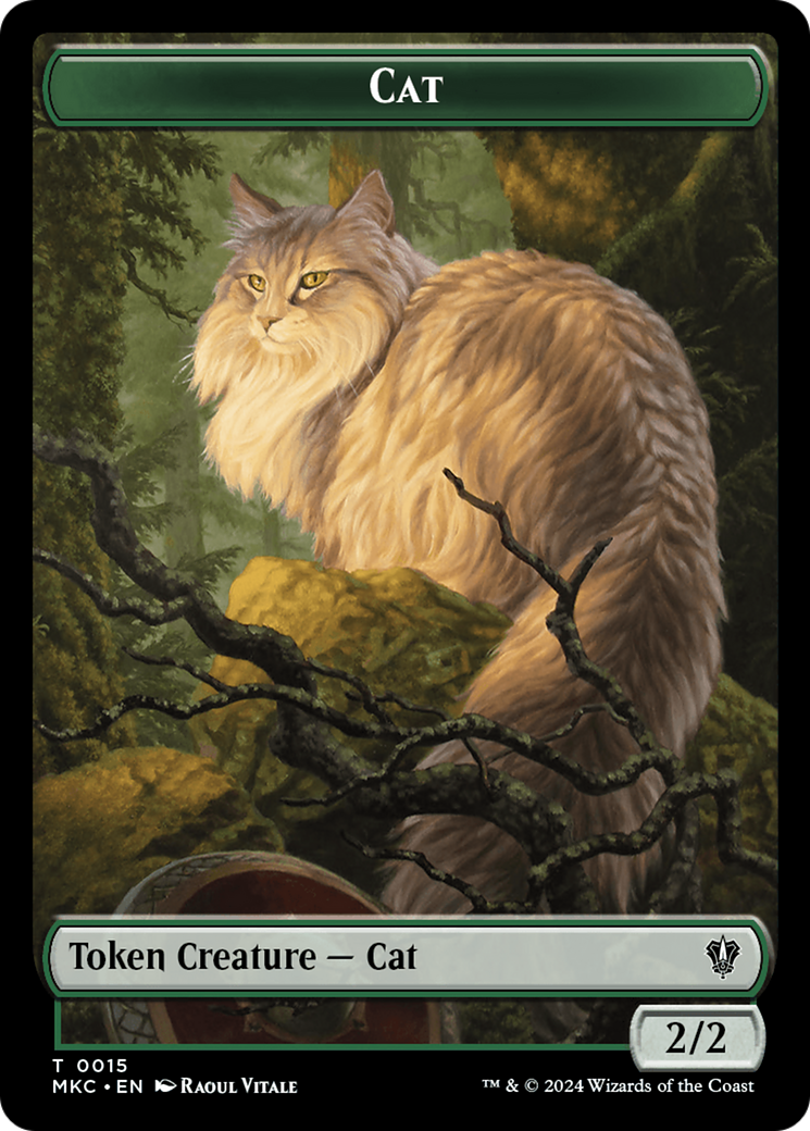 Drake // Cat Double-Sided Token [Murders at Karlov Manor Commander Tokens] | Black Swamp Games