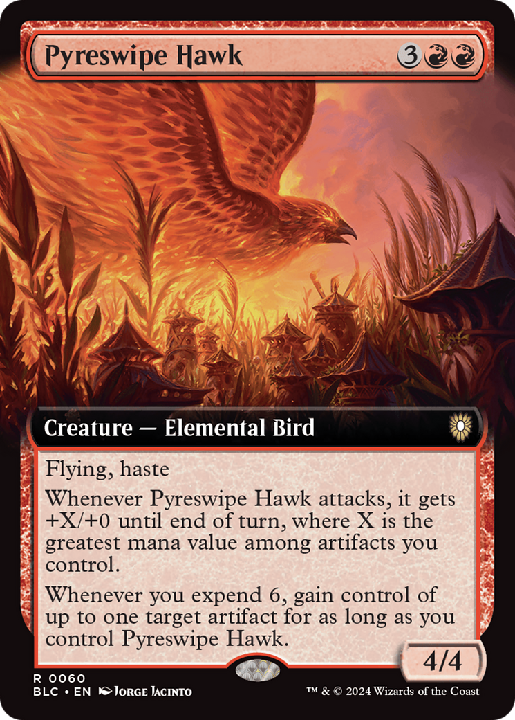 Pyreswipe Hawk (Extended Art) [Bloomburrow Commander] | Black Swamp Games