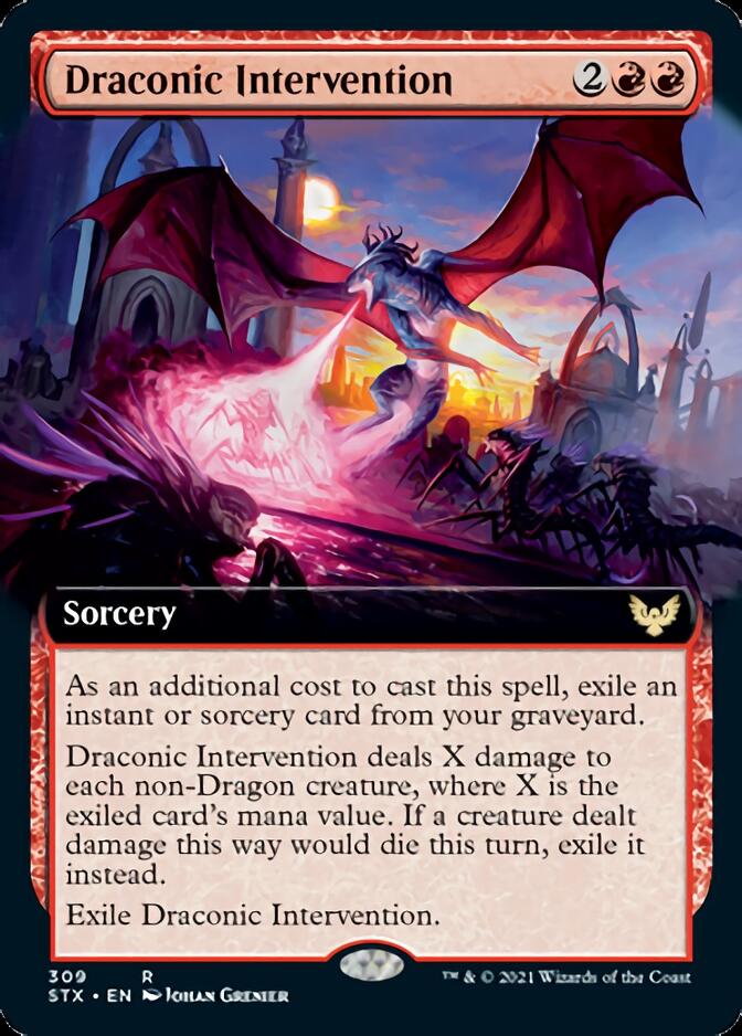 Draconic Intervention (Extended Art) [Strixhaven: School of Mages] | Black Swamp Games
