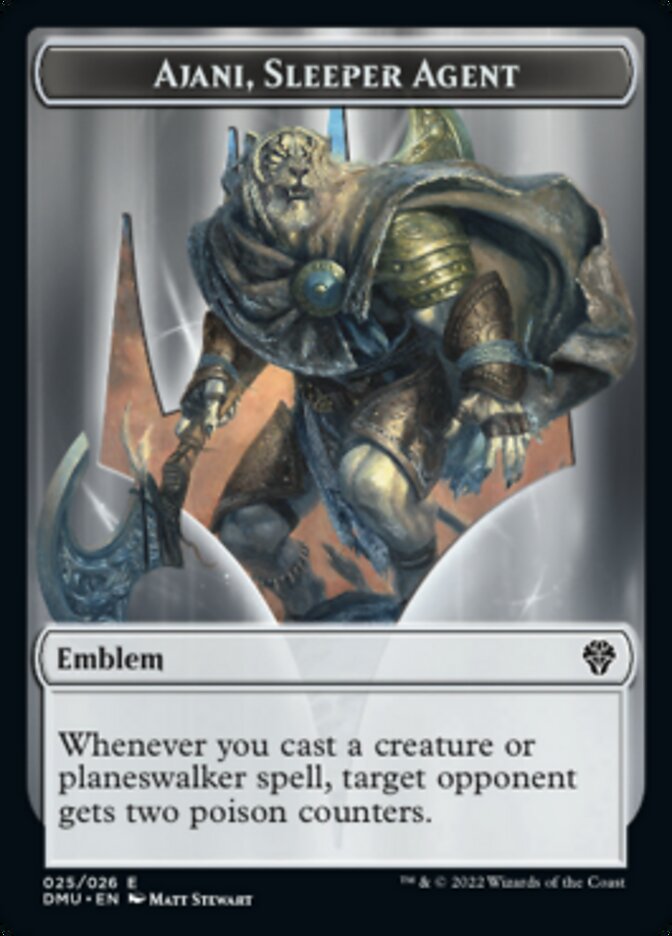 Soldier // Ajani, Sleeper Agent Emblem Double-Sided Token [Dominaria United Tokens] | Black Swamp Games