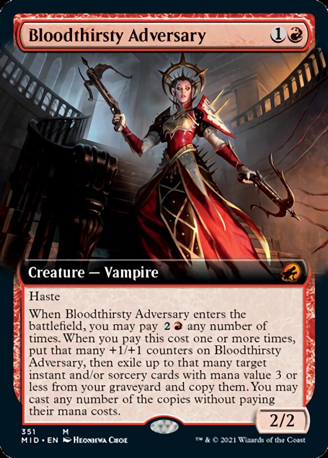 Bloodthirsty Adversary (Extended Art) [Innistrad: Midnight Hunt] | Black Swamp Games