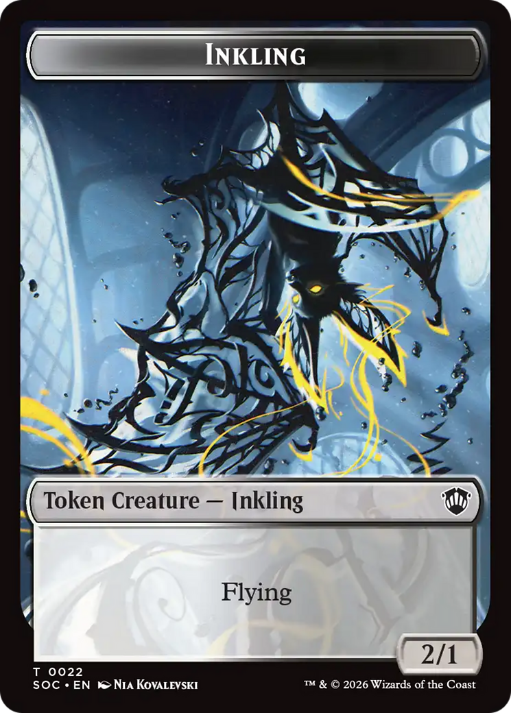 Cat // Inkling (0022) Double-Sided Token [Secrets of Strixhaven Commander Tokens] | Black Swamp Games