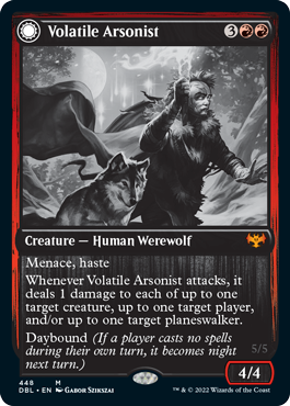 Volatile Arsonist // Dire-Strain Anarchist [Innistrad: Double Feature] | Black Swamp Games