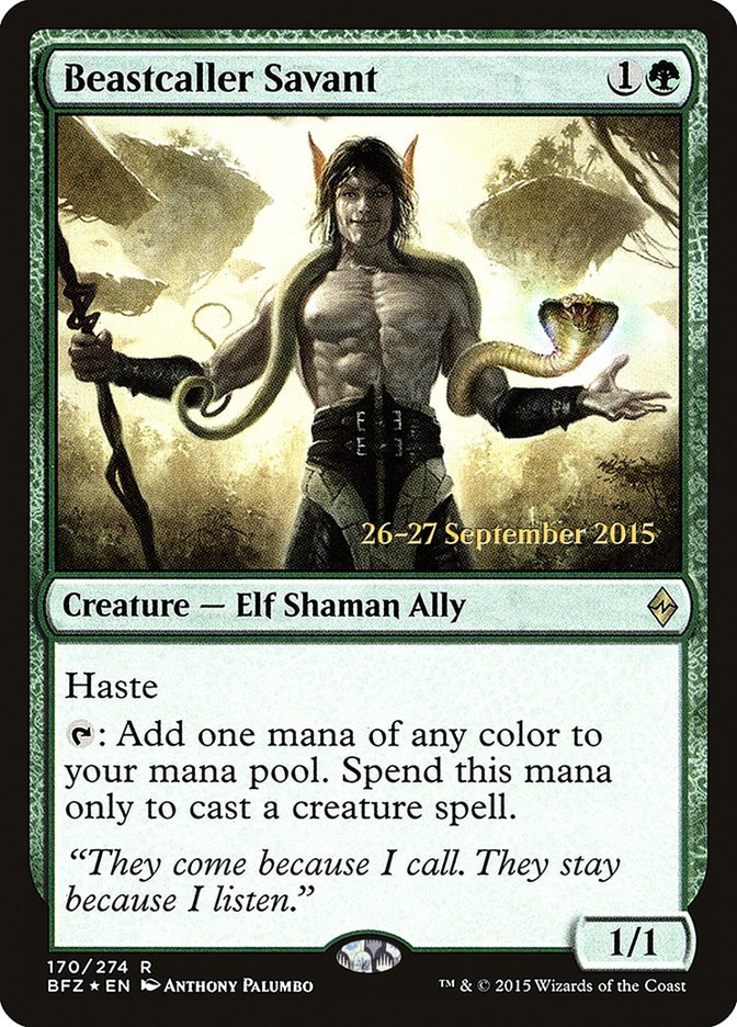 Beastcaller Savant [Battle for Zendikar Prerelease Promos] | Black Swamp Games