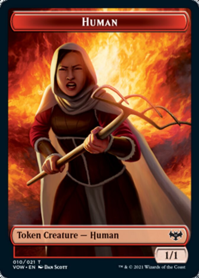Zombie (008) // Human (010) Double-Sided Token [Innistrad: Crimson Vow Tokens] | Black Swamp Games