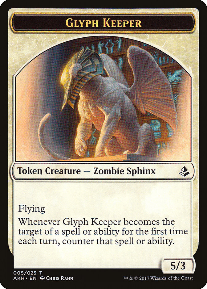 Glyph Keeper // Warrior Double-Sided Token [Amonkhet Tokens] | Black Swamp Games