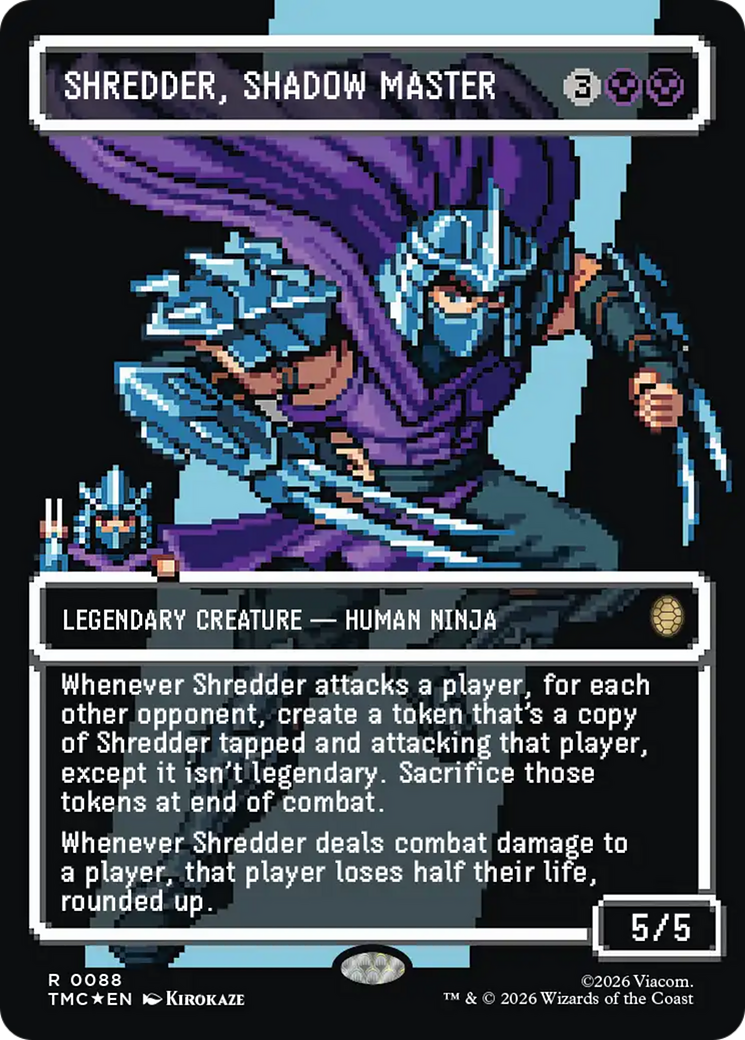 Shredder, Shadow Master (Borderless) (Surge Foil) [Teenage Mutant Ninja Turtles Commander] | Black Swamp Games