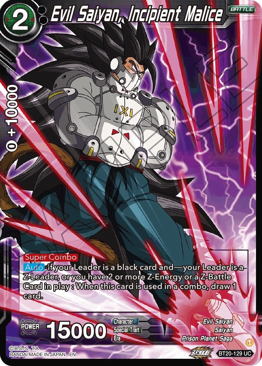 Evil Saiyan, Incipient Malice (BT20-129) [Power Absorbed] | Black Swamp Games