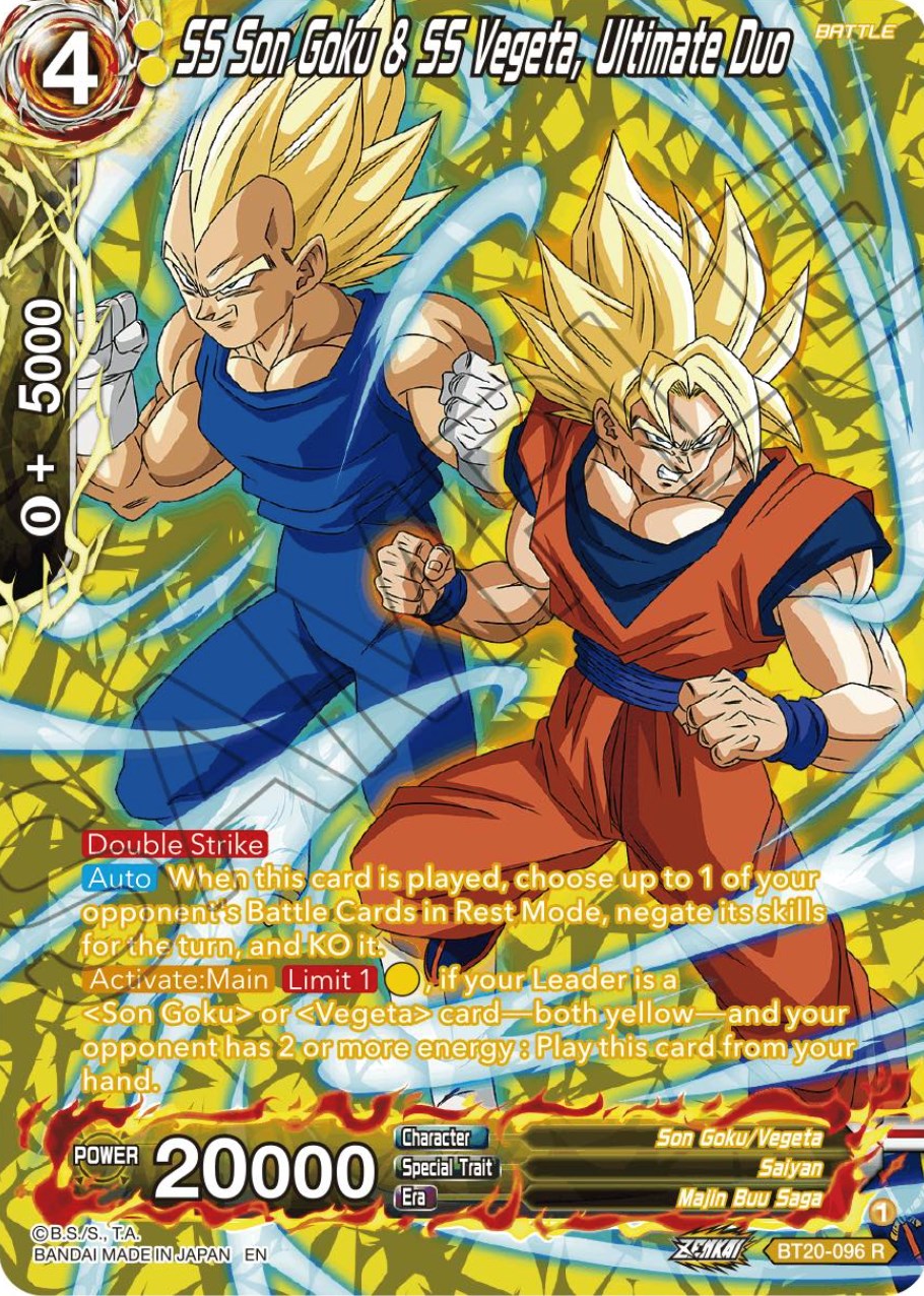 SS Son Goku & SS Vegeta, Ultimate Duo (Silver Foil) (BT20-096) [Power Absorbed] | Black Swamp Games