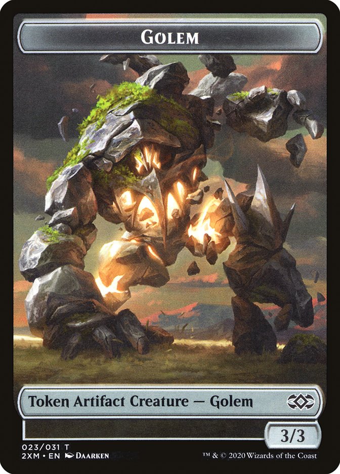 Clue // Golem Double-Sided Token [Double Masters Tokens] | Black Swamp Games