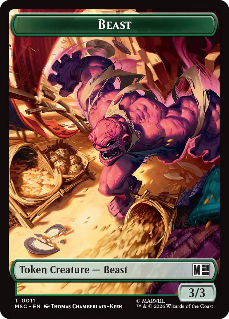 Rhino (013) // Beast (011) Double-Sided Token [Marvel Super Heroes Commander Tokens] | Black Swamp Games