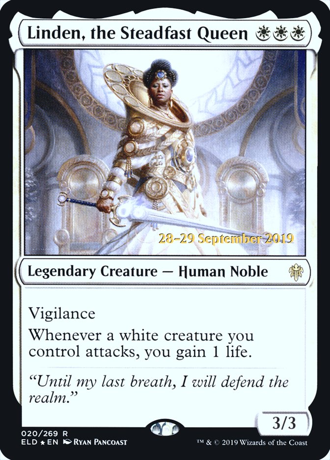 Linden, the Steadfast Queen [Throne of Eldraine Prerelease Promos] | Black Swamp Games