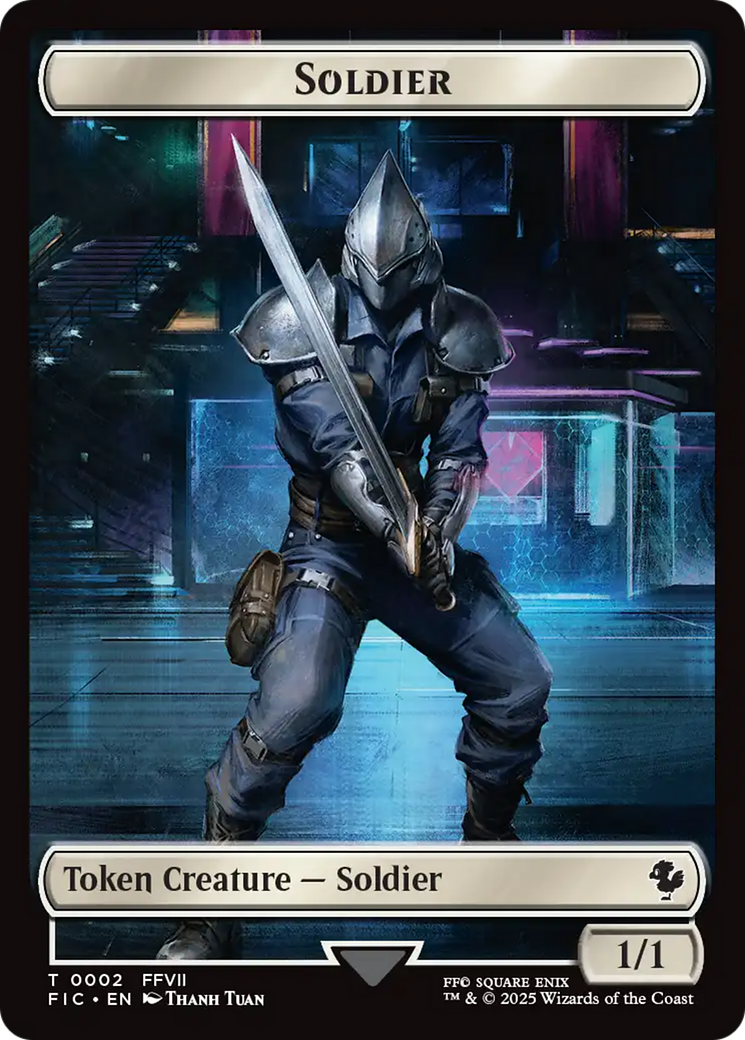 Soldier // Rebel Double-Sided Token [FINAL FANTASY Commander Tokens] | Black Swamp Games