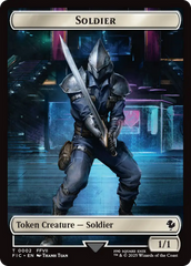 Soldier // Rebel Double-Sided Token (Surge Foil) [FINAL FANTASY Commander Tokens] | Black Swamp Games