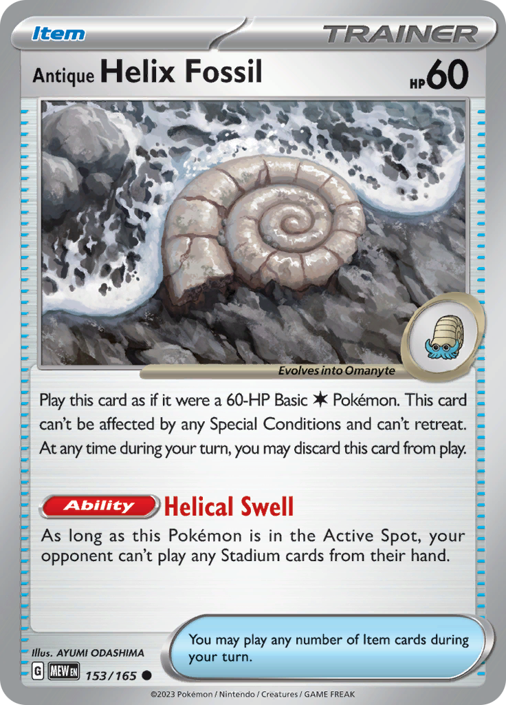 Antique Helix Fossil (153/165) [Scarlet & Violet: 151] | Black Swamp Games