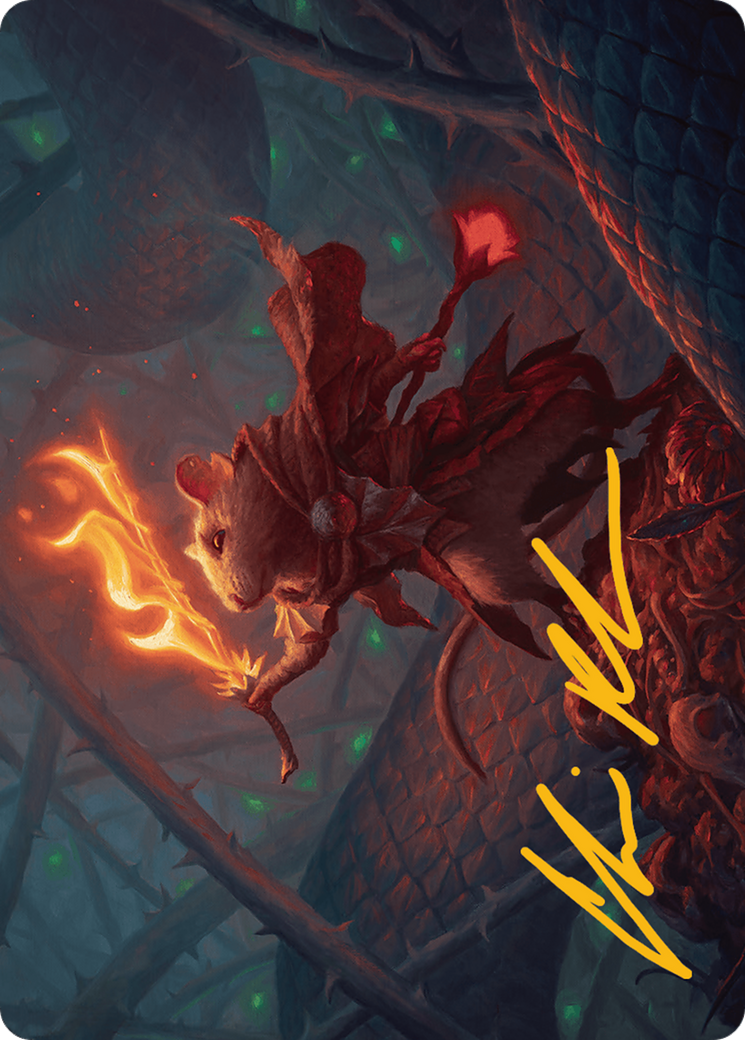 Emberheart Challenger Art Card (Gold-Stamped Signature) [Bloomburrow Art Series] | Black Swamp Games