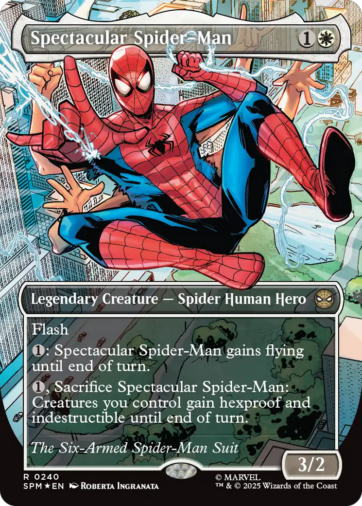 Spectacular Spider-Man (0240) (Borderless) (Textured Foil) [Marvel's Spider-Man] | Black Swamp Games