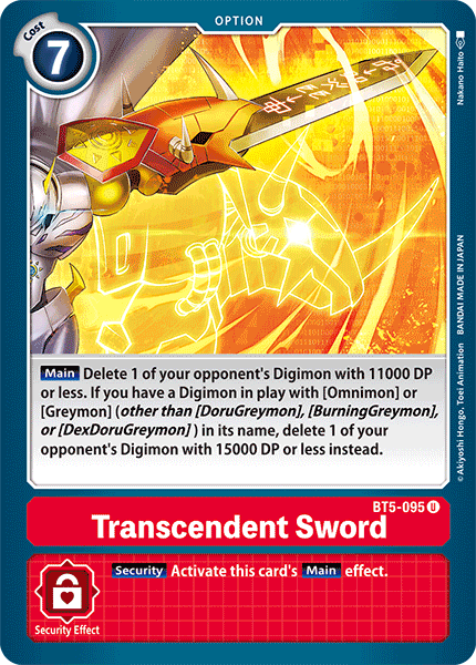 Transcendent Sword [BT5-095] [Battle of Omni] | Black Swamp Games