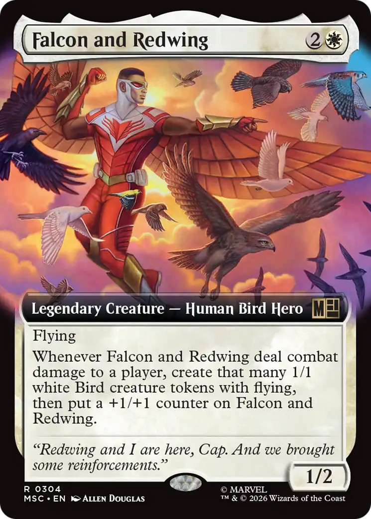 Falcon and Redwing (Extended Art) [Marvel Super Heroes Commander] | Black Swamp Games