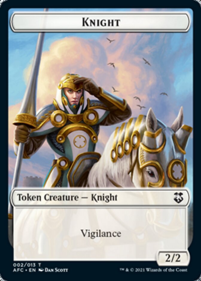 Knight // Saproling Double-Sided Token [Dungeons & Dragons: Adventures in the Forgotten Realms Commander Tokens] | Black Swamp Games