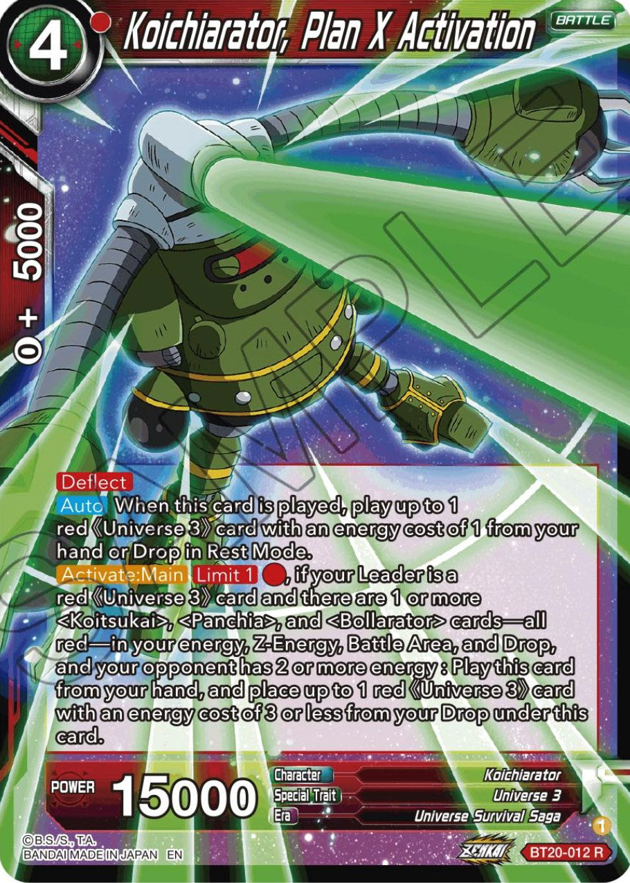 Koichiarator, Plan X Activation (BT20-012) [Power Absorbed] | Black Swamp Games