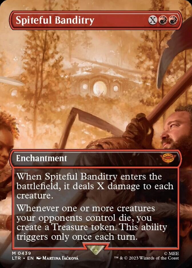 Spiteful Banditry (Borderless Alternate Art) [The Lord of the Rings: Tales of Middle-Earth] | Black Swamp Games