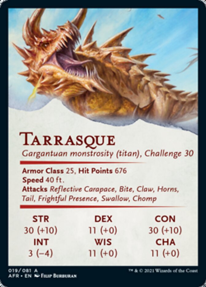 Tarrasque Art Card [Dungeons & Dragons: Adventures in the Forgotten Realms Art Series] | Black Swamp Games
