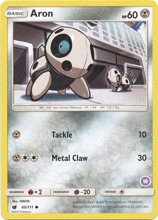 Aron (65/111) (Deck Exclusive #18) [Sun & Moon: Trainer Kit - Alolan Sandslash] | Black Swamp Games