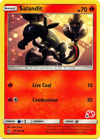 Salandit (25/156) (Charizard Stamp #18) [Battle Academy 2020] | Black Swamp Games