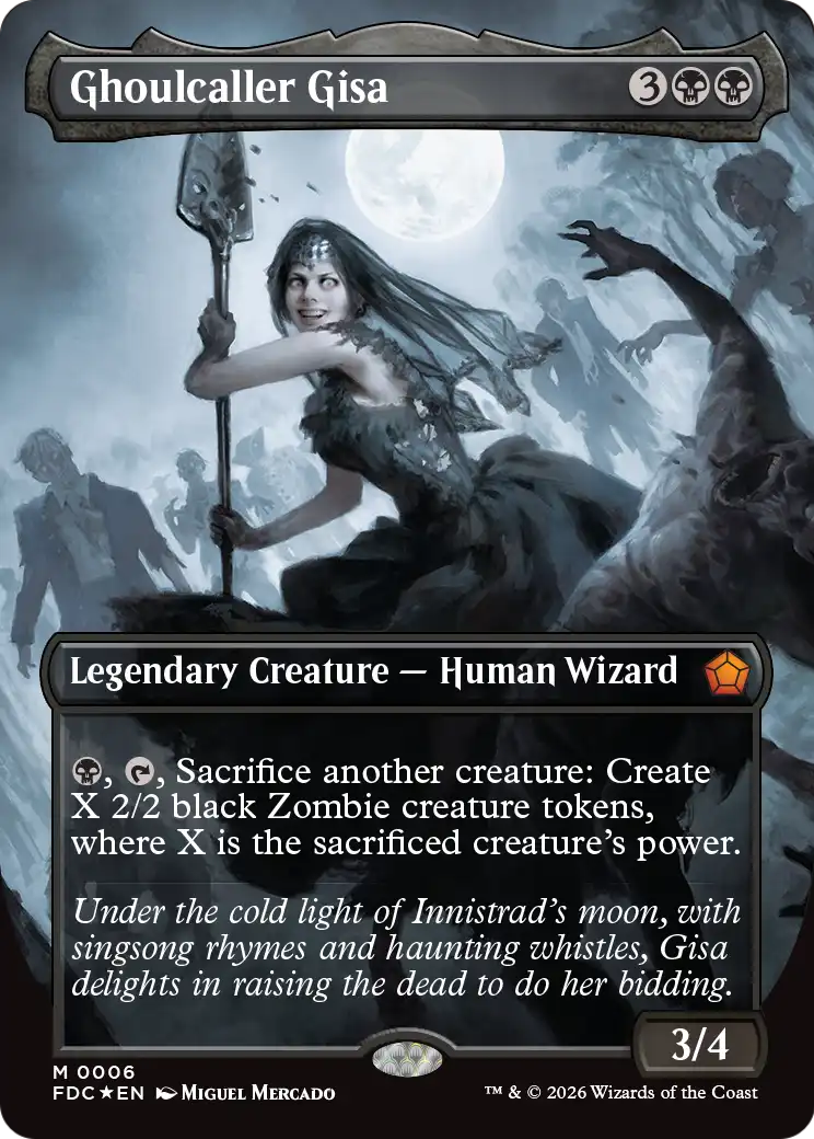 Ghoulcaller Gisa (Borderless) [Foundations Commander] | Black Swamp Games