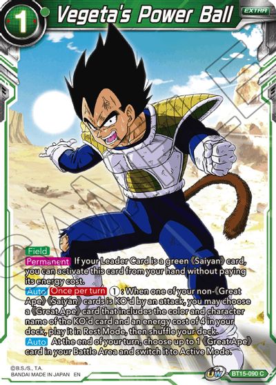 Vegeta's Power Ball (BT15-090) [Saiyan Showdown] | Black Swamp Games