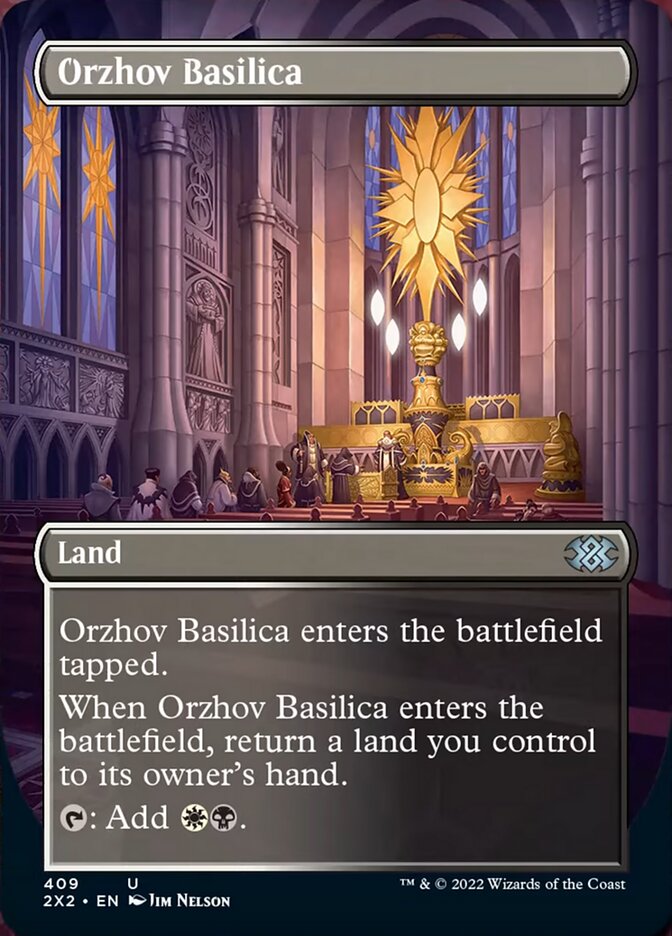 Orzhov Basilica (Borderless Alternate Art) [Double Masters 2022] | Black Swamp Games
